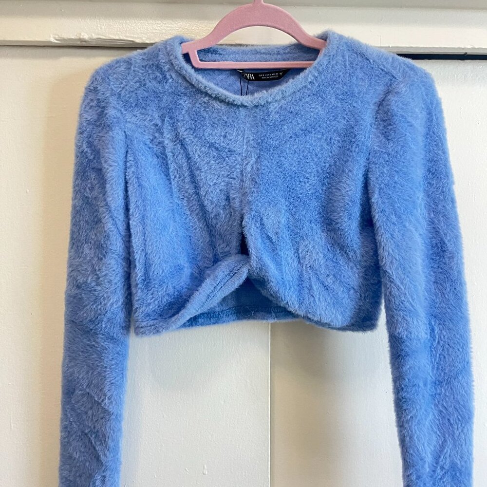 Zara Cropped Fuzzy Top